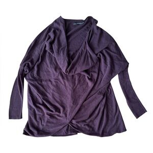 Allsaints Itat Shrug Purple Maroon Plum Cotton Size US 6 Sweater Pullover